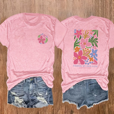 Floral Magic: Women's Plus Size Casual T-Shirt - Stylish, Comfortable, and Perfect for Everyday Wear