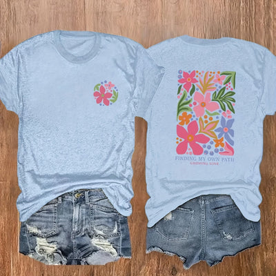 Floral Magic: Women's Plus Size Casual T-Shirt - Stylish, Comfortable, and Perfect for Everyday Wear