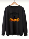 Pumpkin and Letter Print Plus Size Halloween Sweatshirt: A Cozy and Casual Must-Have for Women