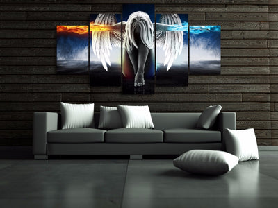 Captivating Fire Water Angel: Unframed HD Canvas Paintings for Enchanting Home Decor