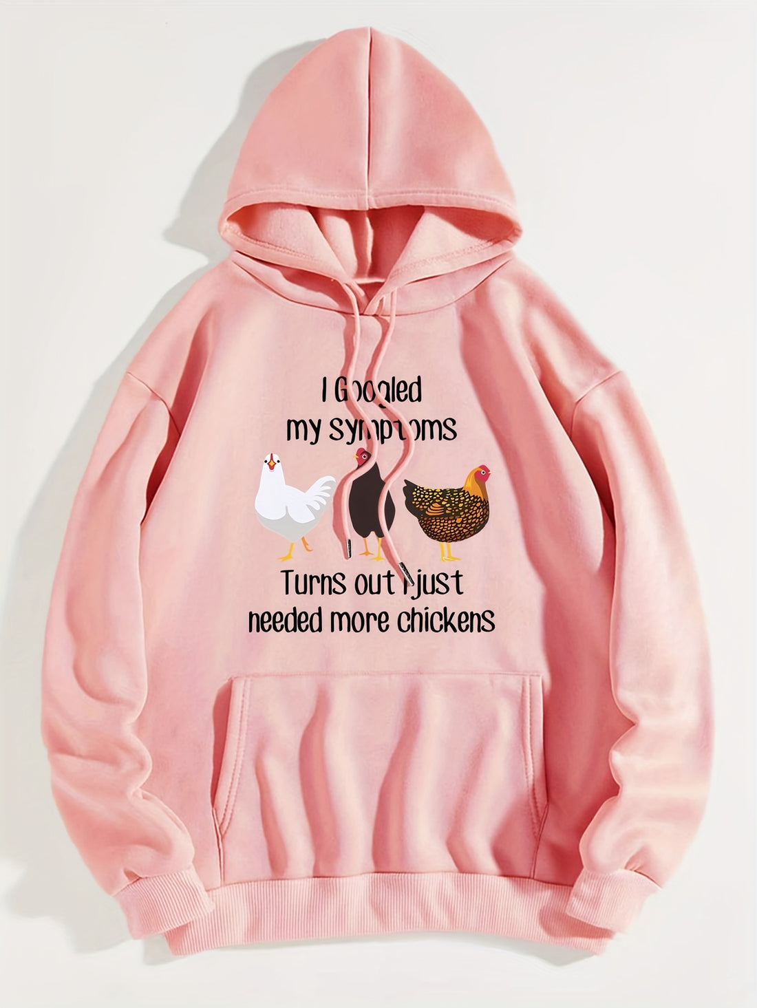 Be warm and stylish with the Cute and Cozy Cartoon Chicken Print Hoodie. Ideal for winter and fall, this hoodie features a classic cartoon print on a warm and comfortable cotton and polyester blend. Easy to care for, this hoodie will be an essential part of your wardrobe.