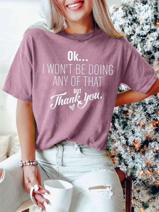 Elevate your wardrobe with our Women's Spring/Summer Casual Letter Print Crew Neck T-Shirt. Made with soft, breathable fabric, this stylish and versatile t-shirt is perfect for any casual occasion. With its trendy letter print and comfortable fit, it's the perfect addition to your wardrobe.