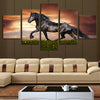 Horse Power in Motion: 5pcs Unframed HD Galloping Horse Printed Canvas Paintings for Stunning Wall-mounted Art Decor