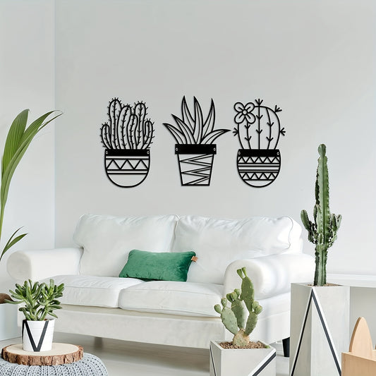 Give your home a unique look with the Natural Themed Cactus Metal Art! This stylish décor piece features intricate metal cut-outs in the shape of a cactus, giving your chosen space a modern and fresh feel. Durable yet lightweight, it's the perfect piece to bring a touch of nature-inspired style to any home, office, or beyond.