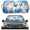 Be equipped with the Butterfly Print Car Sunshade, the ultimate front windshield cover. Enjoy the sun in style while blocking maximum sunlight, preventing fading and cracking of your car's interior. The sturdy aluminum film blocks out 99% of harmful UV rays, keeping your car cool and protected.