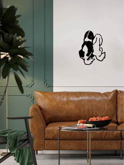 Enhance Your Home with Cute Dog Metal Art - A Minimalist Abstract Line Wall Decor for a Warm and Cozy Atmosphere