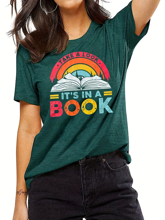 Update your spring/summer wardrobe with our Vibrant Letter Book Print T-Shirt. This stylish and casual top for women features a unique design of vibrantly colored letters in a book motif. Made with high-quality fabric, it offers both comfort and style. Perfect for adding a pop of color to any outfit.