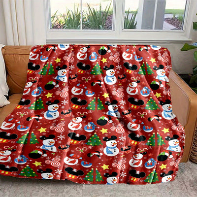 Cozy Christmas Flannel Printed Blanket - Perfect Gift for Family, Kids, and Travel!