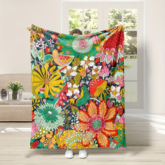 This soft and comfy Color Floral Print Blanket is perfect for any occasion. Keep yourself warm on the couch, sofa, office, bed, camping, or while travelling. Crafted with plush fabric for superior comfort, it's sure to keep you cozy.