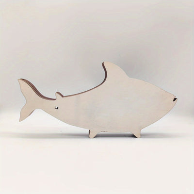 Creative Multi-Layer Woodcarving Animal Display: Fish B Desktop Decoration Craft for Home Décor