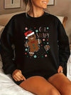 Stylish and Cozy: Women's Plus Size Christmas Casual Sweatshirt with Graphic Letter Print