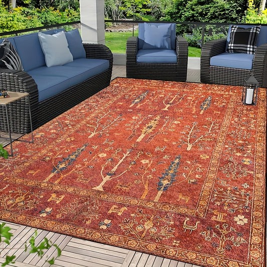 Bring a unique vintage twist to your living space with this stylish Boho Print Non-Slip Resistant Rug. Constructed with durable polyester fabric, this rug will stand the test of time and retain its vibrant print. Featuring a non-slip resistant backing, this rug provides both style and functionality to your home.