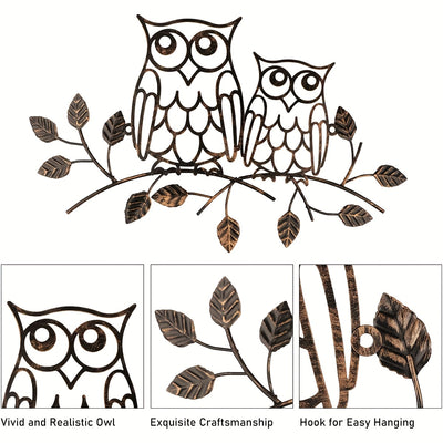 Whimsical Metal Art Owl Wall Decor: Perfect Home and Garden Decor Piece for Indoor and Outdoor Spaces