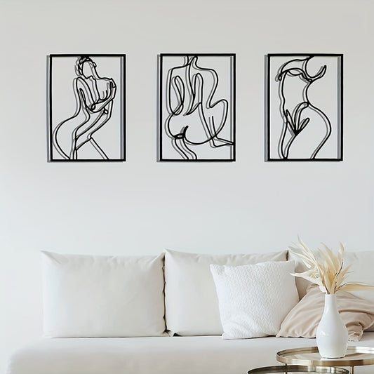 Minimalist Feminine Picture Frame: Elegant Metal Art Wall Decor for a Modern Touch in Your Living Space