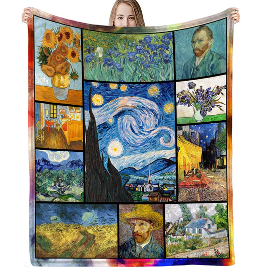 This Van Gogh Inspired Luxury Flannel Fleece Blanket is the perfect addition to any home. Crafted with soft and warm fleece fabric, this throw blanket is sure to keep you warm and comfortable. It is the perfect gift for art lovers to enjoy their favorite artist's works in the comfort of home.
