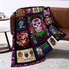 Colorful Skull Floral Print Flannel Blanket: Cozy and Stylish Throw Blanket for Every Occasion