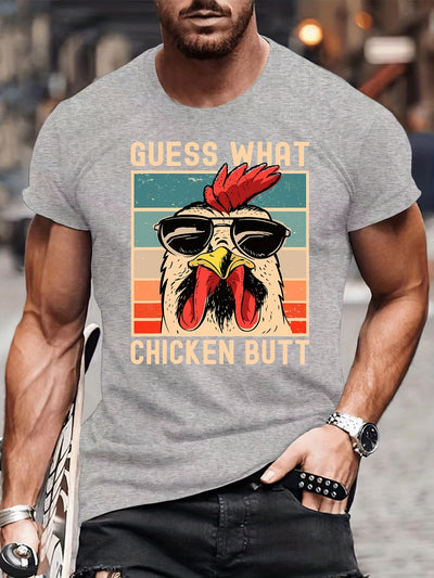 Chicken Prints on Fleek: Men's Casual Trendy T-Shirt for Hip Hop Enthusiasts