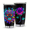 Spooky Delights: Halloween Skull Pumpkin Coffee Tumbler - Cold Insulated Coffee Cups for All-Season Sipping - 20oz Stainless Steel Travel Mug with Lid - Ideal Gifts for Skull Lovers and Friends