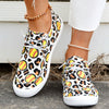 Leopard & Baseball Series Pattern Women's Canvas Shoes - Comfortable Lace-Up Slip-On Canvas Shoes for Casual Wear