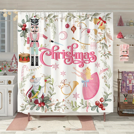 Add a touch of Christmas cheer and luxury to your bathroom with our Enchanting Nutcracker Ballerina Shower Curtain. Made with water-resistant material, you can enjoy the festive design without worrying about water damage. Bring the magic of the holiday season into your daily routine.