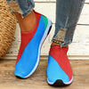 Women's Breathable Knit Slip-On Sneakers: Colorblock Style for Casual Outdoor Trainers