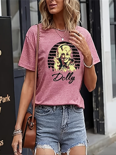 Vintage Vibes: Retro-Style Graphic Print T-Shirt for Everyday Casual Chic - Women's Clothing