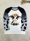 Trendy and Comfy Cow Print Pullover Sweatshirt - Women's Fashion for Fall/Winter