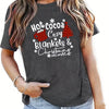 Festive Christmas Tree Print Crew Neck T-Shirt: Perfect Spring/Summer Women's Casual Top!