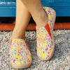 Walk in Style with Women's Colorful Print Canvas Shoes - Fashionable, Comfortable Slip-On Sneakers for Casual Walking