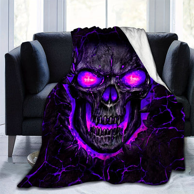 Horror Skull Print Flannel Blanket: A Cozy and Stylish Addition to Your Living Space