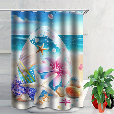 Beach Starfish Bathroom Set: Waterproof Shower Curtain, Non-Slip Rug, and Toilet Accessories for Stylish Bathroom Decor