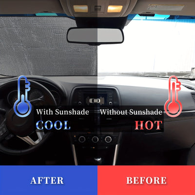 Stay Cool and Protected: Folding Car Windshield Sunshade - Block UV Rays and Keep Your Vehicle Cool