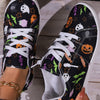 Festive Fun: Women's Cartoon Print Canvas Shoes - Slip-on, Comfy, Lightweight Halloween & Christmas Shoes