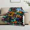 Snuggle Up, Cozy & Stylish with This Camping and Anime Pattern Fleece Throw Blanket! - Perfect Gift for Bed, Couch, Sofa, Travel, Camping!