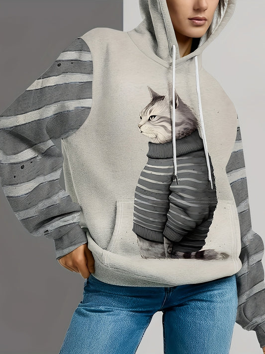 This stylish and comfortable women's casual hoodie is designed with a drawstring hood and a kangaroo pocket, providing both practicality and fashion. Made with high-quality materials, it is perfect for everyday wear and offers a flattering fit. Stay cozy and chic with this must-have wardrobe staple.