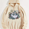 Trendy Floral Skull Print Hoodie: Embrace Winter with Style - Casual Hooded Sweatshirt for Women's Fashion