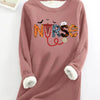 Spooky Season Sensation: Halloween Letter Print Sweatshirt for Women - The Perfect Casual and Cozy Outfit!