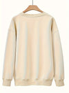 Chic and Playful: Letter Print Sweatshirt for Women - Perfect for Casual Long Sleeve Style!