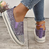 Sparkle and Shine in These Rhinestone Glitter Loafers: The Perfect Fashionable and Comfortable Slip-On Shoes for Women