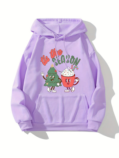 Cute Christmas Graphic Print Hoodie: A Versatile and Stylish Addition to Your Winter Wardrobe!