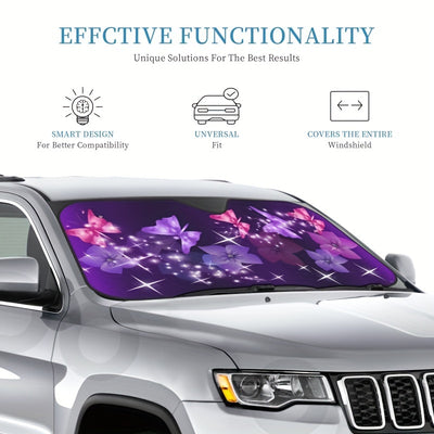 Car Windshield Sunshade: Durable Foldable Butterfly Pattern Design for SUVs, Trucks - Perfect Mother's Day Gift