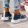 Festive and Cozy: Women's Santa Claus Print Sneakers for Stylish Christmas Spirit