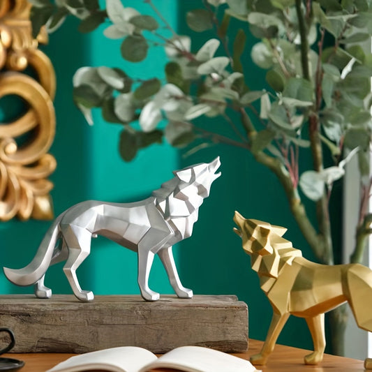 - Introducing our Modern Geometric Wolf Resin Ornament, the perfect addition to your home decor and art supplies. Crafted with precision and aesthetic appeal, this creative animal craft will elevate the style of any room. Expertly designed with modern geometric accents, it is a must-have for any art enthusiast.