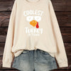 Funny Turkey Slogan Print Plus Size Casual Sweatshirt: Comfort and Style for Fall/Winter