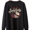 Playfully Spooky: Women's Plus Size Halloween Sweatshirt with Ghostly Slogan Print