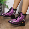 Skeleton Pumpkin Pattern Ankle Boots: Spooktacular Halloween Festival Fashion