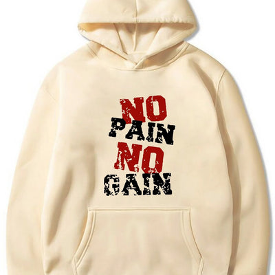 No Pain, No Gain: The Ultimate Graphic Print Hoodie for Active Men