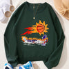 Cozy Comfort: Women's Plus Size Casual Sweatshirt with Football Figure Print