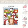 Warm and Cozy: Cat Wearing Hat Scarf Christmas Atmosphere Blanket - The Perfect Blanket for Home, Office, and Travel