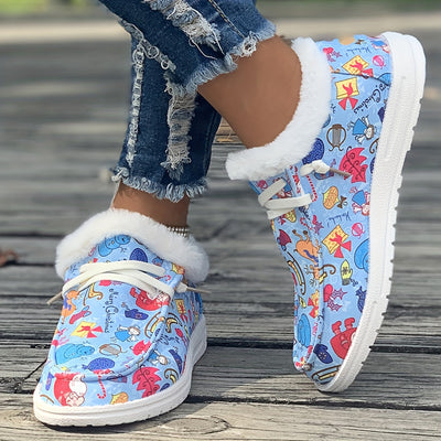 Highly functional and fashionable, the Winter Wonderland boot is designed for maximum comfort and protection against the cold weather. A soft plush lining ensures warmth and breathability, while the slide-on style helps keep feet snug and secure. The cartoon pattern adds a touch of holiday cheer to your wardrobe.